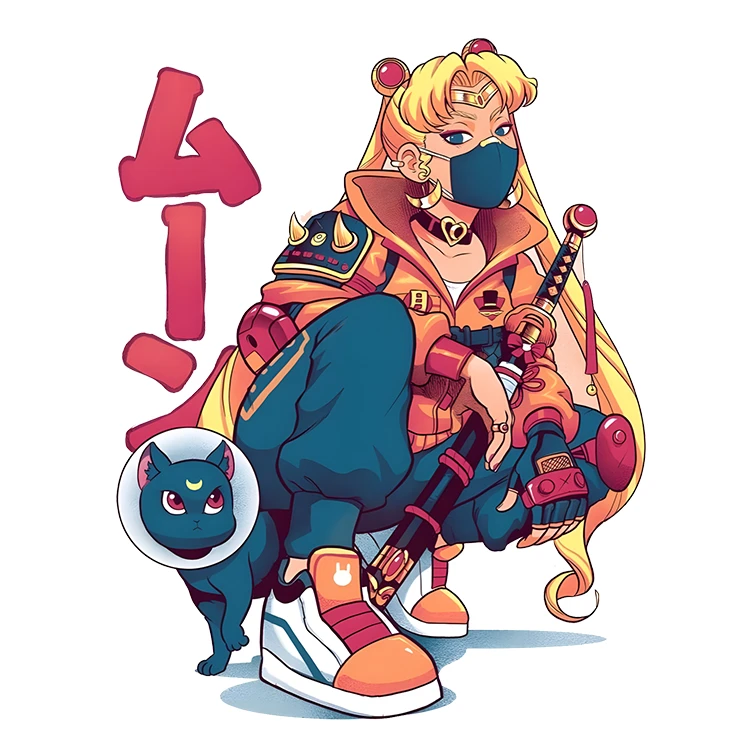 استیکر پارچه و لباس پاد آفرین مدل کارتونی کیوت فانتزی دخترانه کد S5319