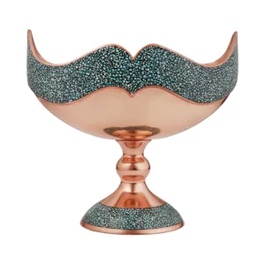 کشکول فیروزه کوبی مسی مدل ساده کد 17