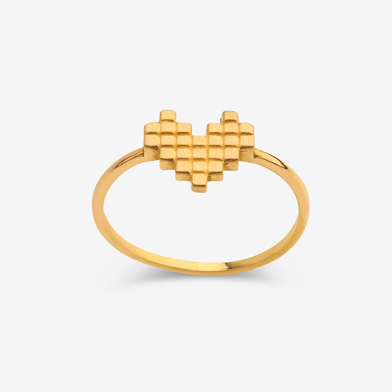 انگشتر طلا 18 عیار زنانه گلد گالری لیبرا مدل قلب پیکسلی سایز 63