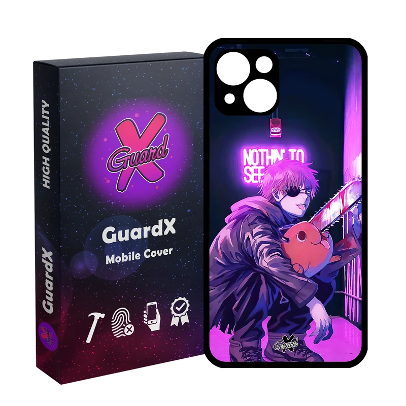 کاور گارد ایکس طرح Chainsaw Man Anime مدل Glass10625 مناسب برای گوشی موبایل اپل iPhone 13