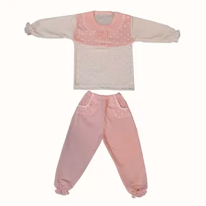 ست تی شرت و شلوار نوزادی مدل پفکی پاپیون دار