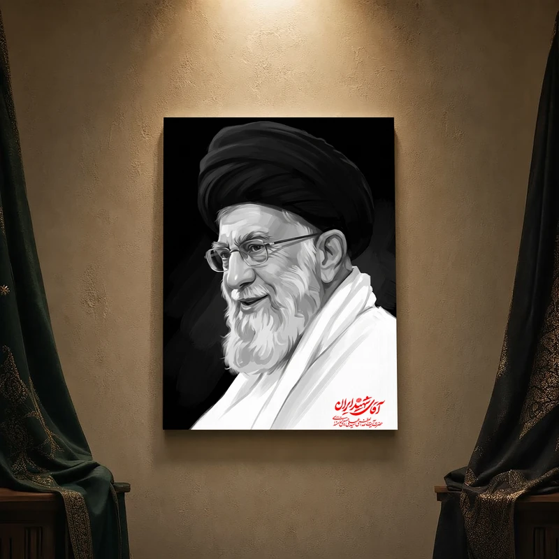 تابلو شاسی مدل مذهبی طرح رهبر شهید امام خامنه‌ای کد 489SM