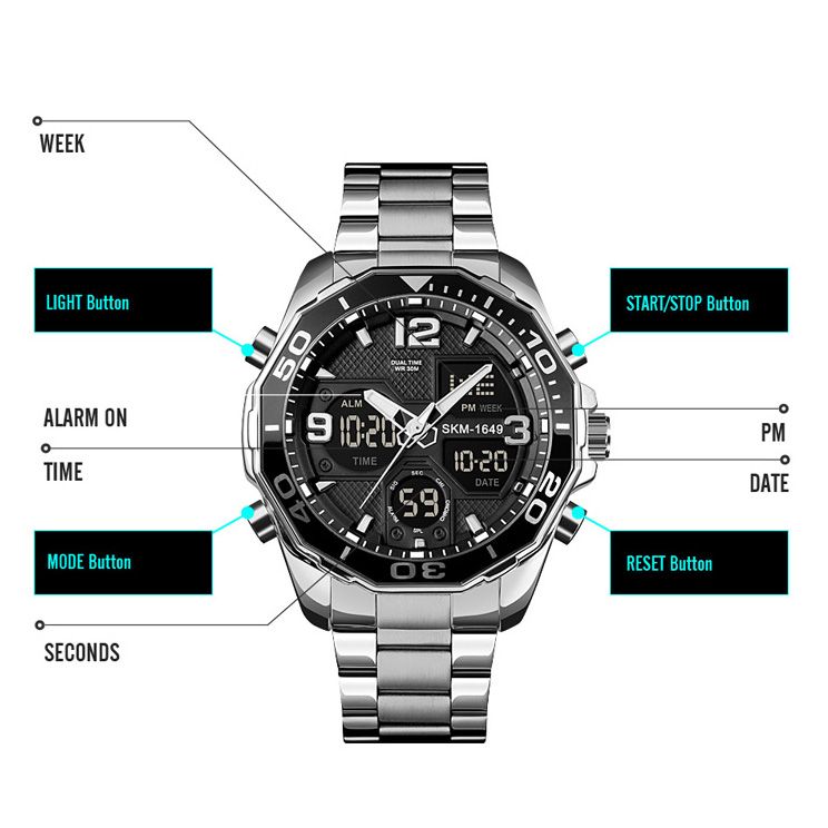 ساعت مچی دیجیتال مردانه اسکمی مدل 1649SL -  - 4