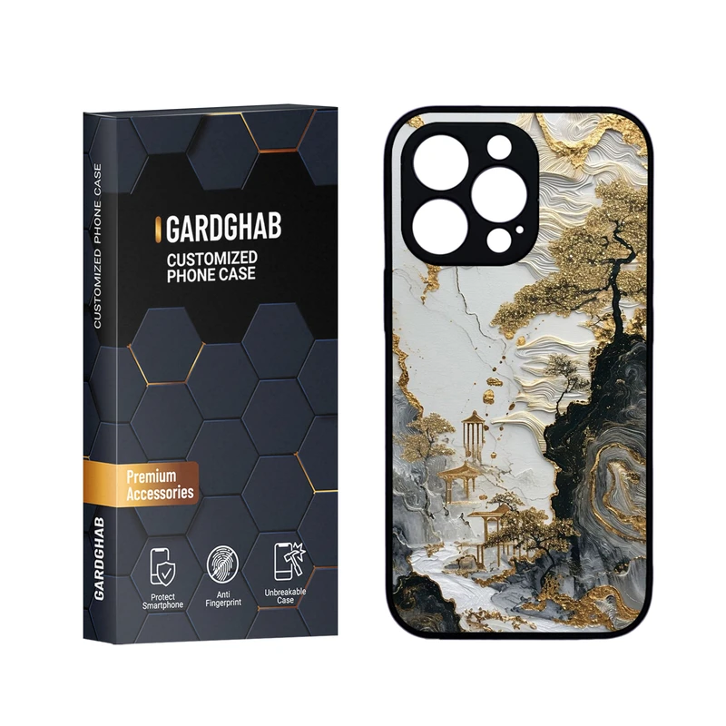 کاور گارد قاب مدل دورژله ای پشت گلس هنری مناسب برای گوشی موبایل اپل iPhone 13 Pro