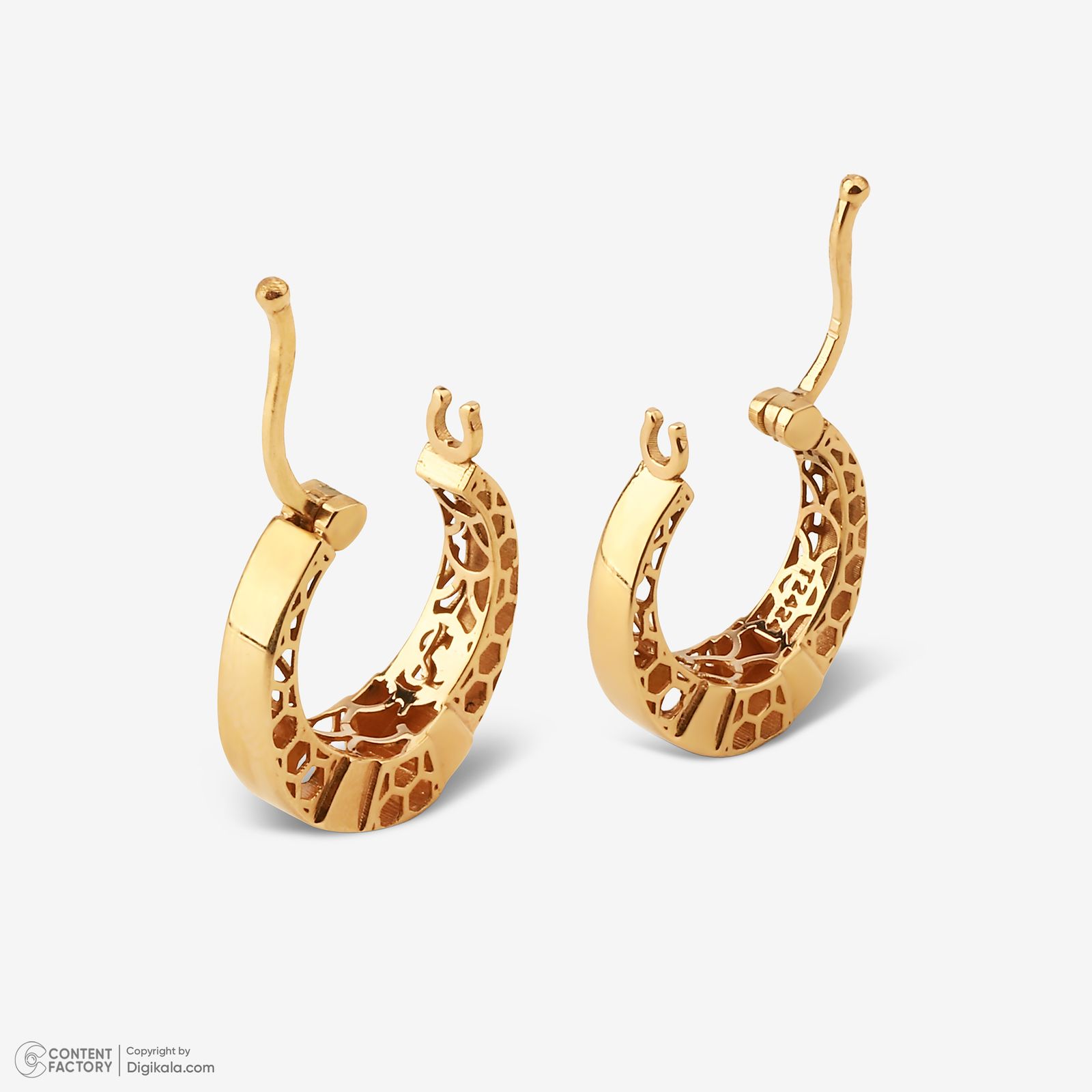 گوشواره کلیپسی طلا 18 عیار زنانه گلدم مدل E245013 -  - 2