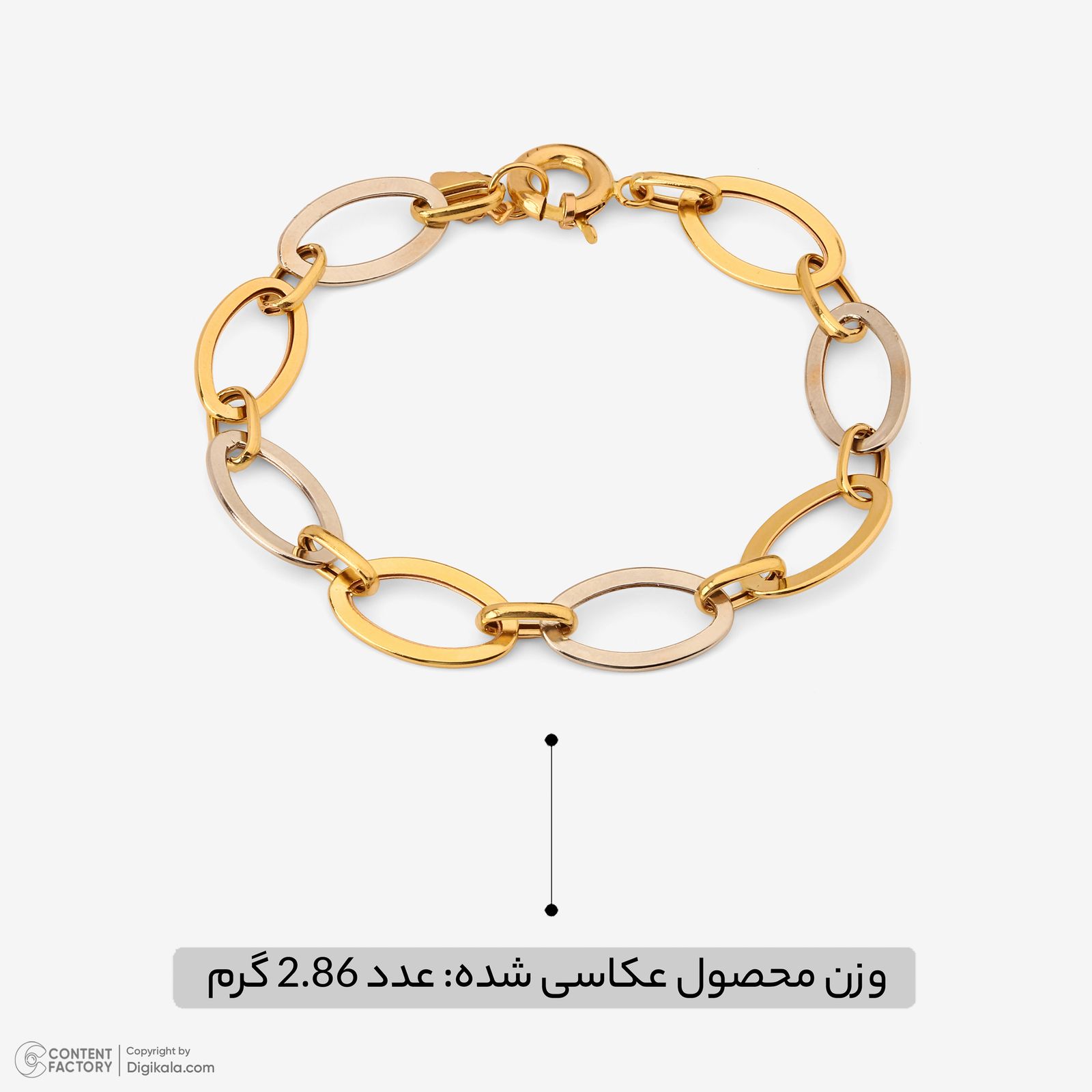 دستبند زنجیری طلا 18 عیار زنانه مطیع ها مدل 372 -  - 3
