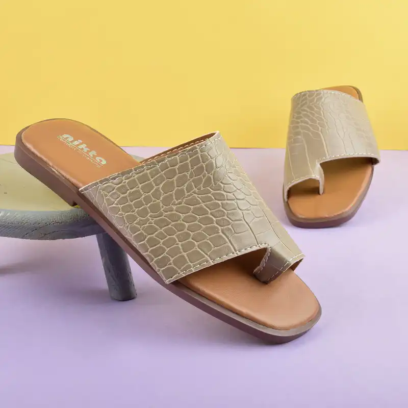 دمپایی لاانگشتی زنانه نیکتا مدل پوست ماری NCF.2866