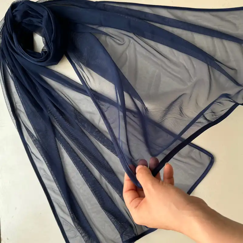 شال زنانه مدل ساده توری فانتزی مهمانی دور نوار دوزی شده تابستانی کد 2