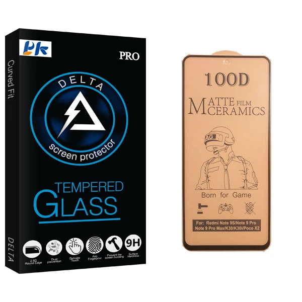 محافظ صفحه نمایش سرامیکی پی کی مدل Delta Glass مناسب برای گوشی موبایل شیائومی Redmi Note 9 Pro Max
