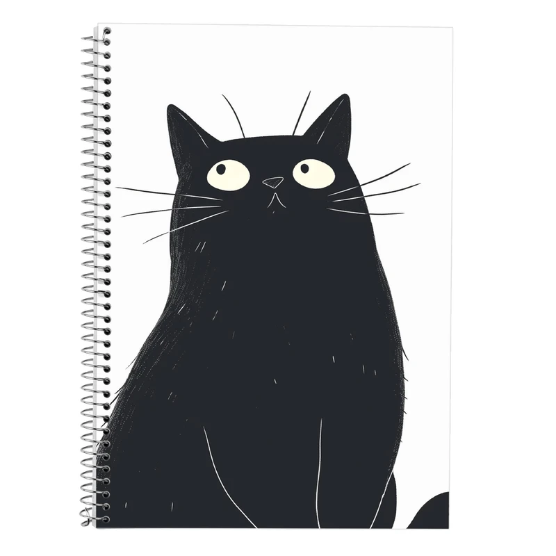 دفتر زبان 50 برگ مدوپد مدل دو خط طرح گربه کد DF14753