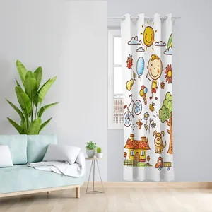 پرده طرح کودک مدل مخمل پانچی کد L 1168L Z سایز 140x200 سانتی متر