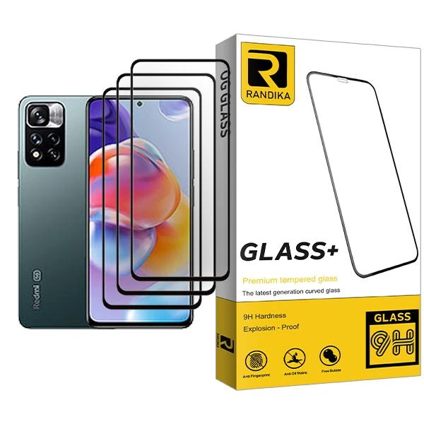 محافظ صفحه نمایش راندیکا مدل Glass MIX003 مناسب برای گوشی موبایل شیائومی Redmi Note 11 Pro+ 5G بسته سه عددی