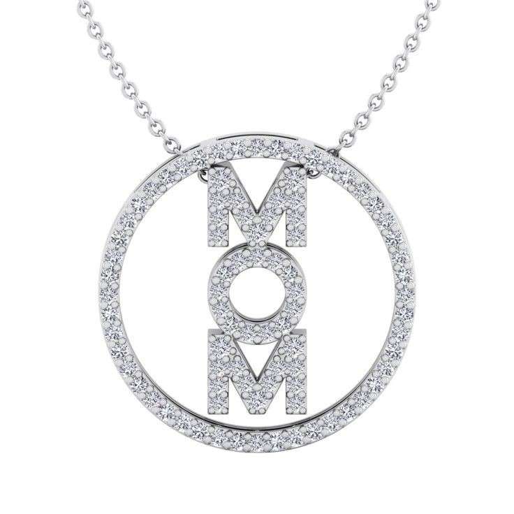 گردنبند نقره زنانه قیراط طرح MOM کد GH4243