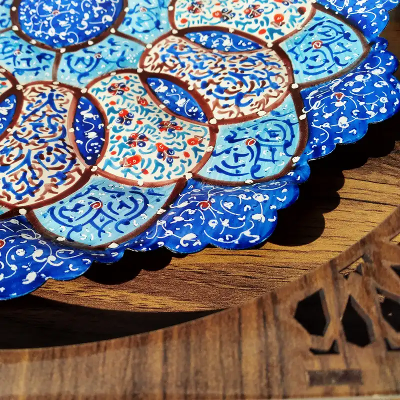 بشقاب میناکاری مدل گل کد 12020