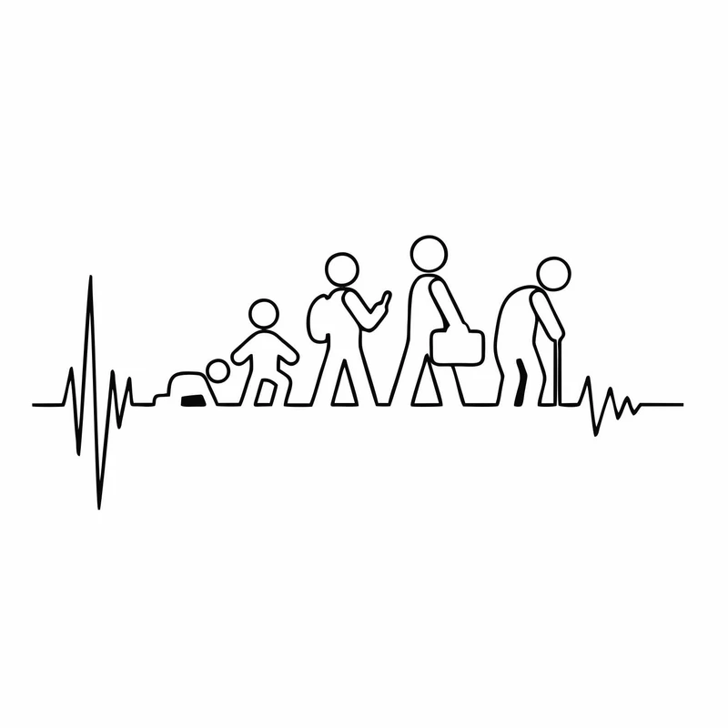 برچسب بدنه خودرو استیک طرح از بچگی تا پیری کد A