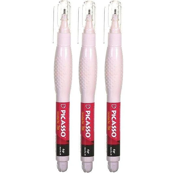لاک غلط گیر پیکاسو مدل Correction pen-thin 6 gr بسته 3 عددی