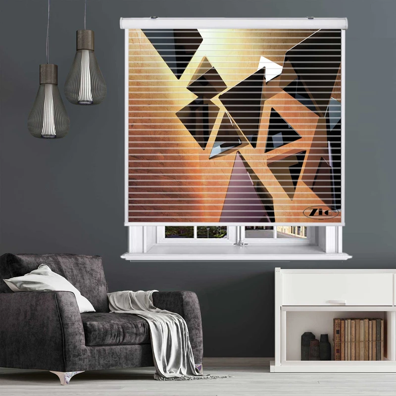 پرده زبرا زیو مدل سیلوئت 3D1368 سایز 150x150 سانتی متر