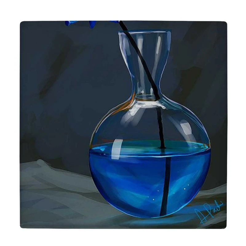 زیر لیوانی طرح نقاشی گلدان گل کد    4074976_2854