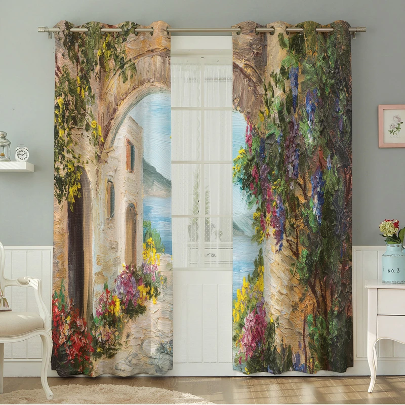 پرده نیروانا طرح  منظره مدل مخمل کد 4636سایز 140×280 سانتی متر