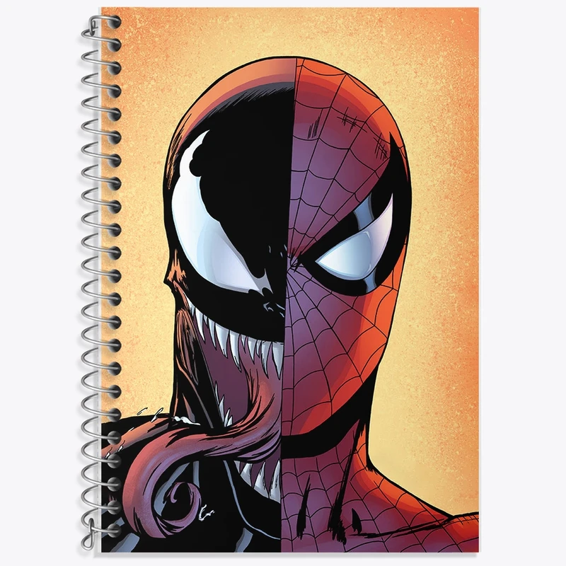 دفتر زبان 50 برگ خندالو مدل سه خط طرح مرد عنکبوتی (Spider Man) کد F2209