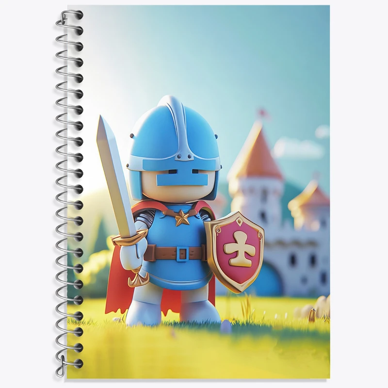 دفتر زبان 50 برگ خندالو مدل سه خط طرح شوالیه کیوت کد N2265