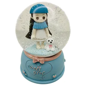 گوی موزیکال مدل کوکی Sweet girl طرح دختر ناز و خرس کوچولو کد KA89158-13