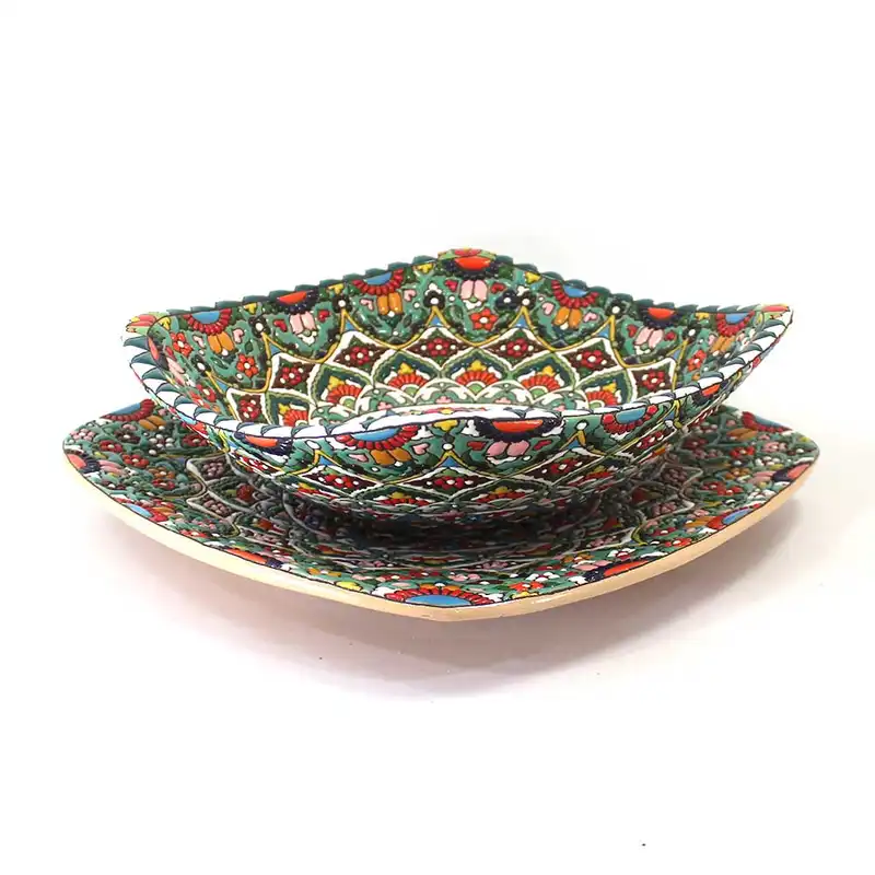 ست کاسه و بشقاب میناکاری کد 20