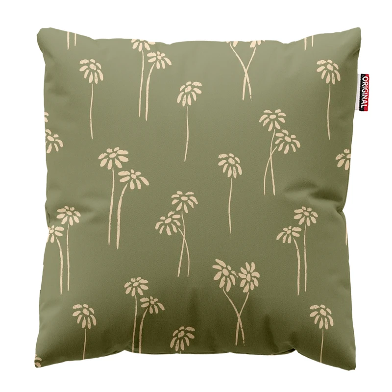 کوسن پاد آفرین مدل مینیمال طرح گل و برگ کد PK303465 سایز 30*30 سانتی متر