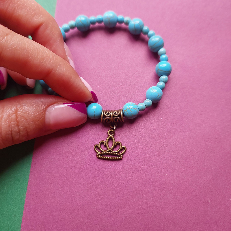 دستبند زنانه مدل آویز طرح تاج کد HC205