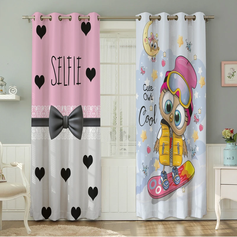 پرده نیروانا طرح کودک   مدل مخمل کد 5260 سایز 140×280 سانتی متر