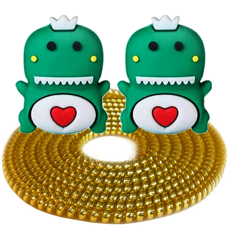 محافظ کابل شارژ و هندزفری رینیکا مدل Dinosaur Gre KK 03 مجموعه 3 عددی