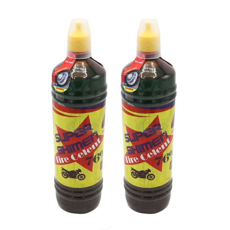 ژل پنچرگیری لاستیک خودرو سوپر شیمن مدل YP-1500CC حجم 1500 میلی لیتر مجموعه 2 عددی