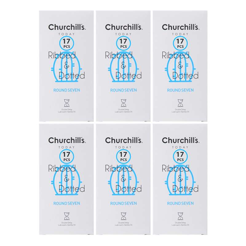کاندوم چرچیلز مدل CHC_ribbed&dotted-roundseven مجموعه 6 عددی