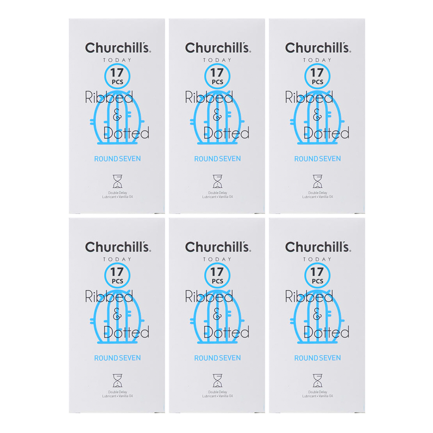 کاندوم چرچیلز مدل CHC_ribbed&dotted-roundseven مجموعه 6 عددی