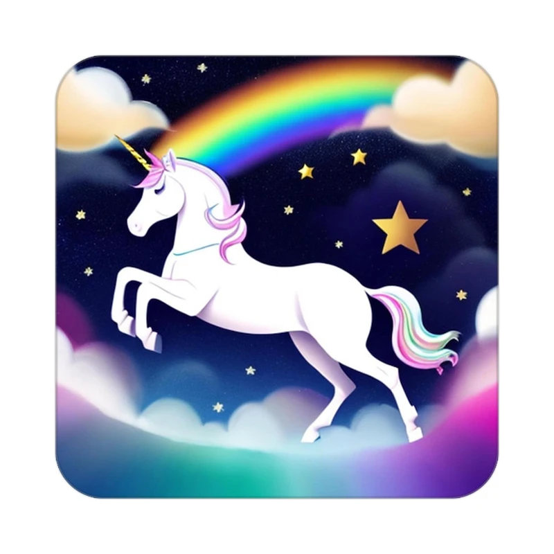 زیر لیوانی کاکتی طرح اسب تک شاخ و یونیکورن مدل mp32677