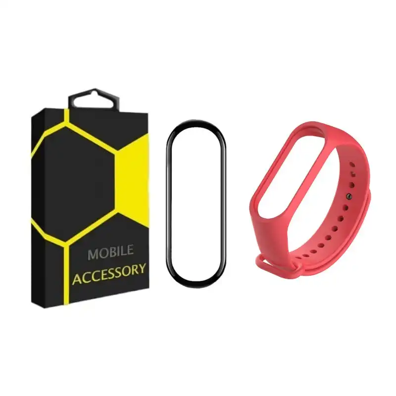 بند مدل سیلیکونی Roma مناسب برای مچ بند هوشمند شیائومی Mi Band 4 به همراه محافظ صفحه نمایش