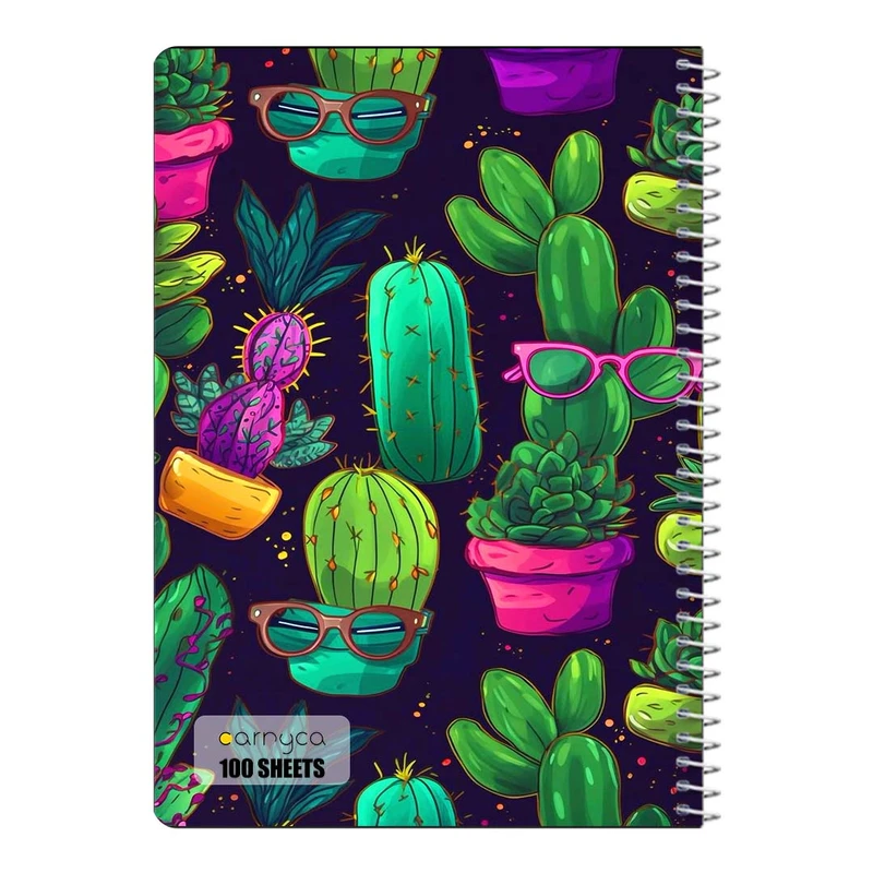 دفتر مشق 100 برگ سیمی کارنیکا طرح کاکتوس cactus کد 24971