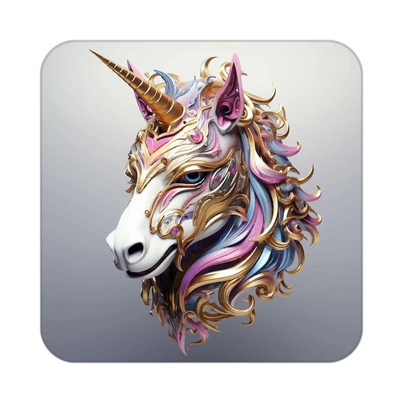 زیر لیوانی کاکتی طرح اسب تک شاخ و یونیکورن مدل mp31946