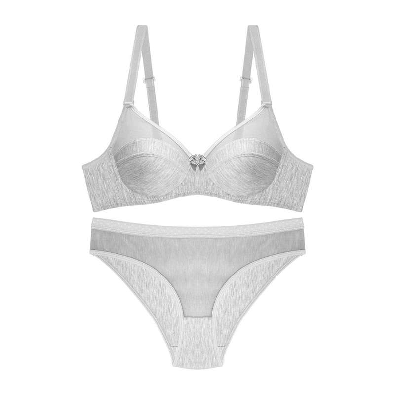 ست شورت و سوتین زنانه مدل ملانژ کد NO-223 رنگ طوسی