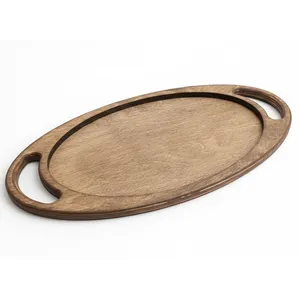 سینی دسته دار مدل بیضی طرح مانلی سایز 30×18 سانتیمتر