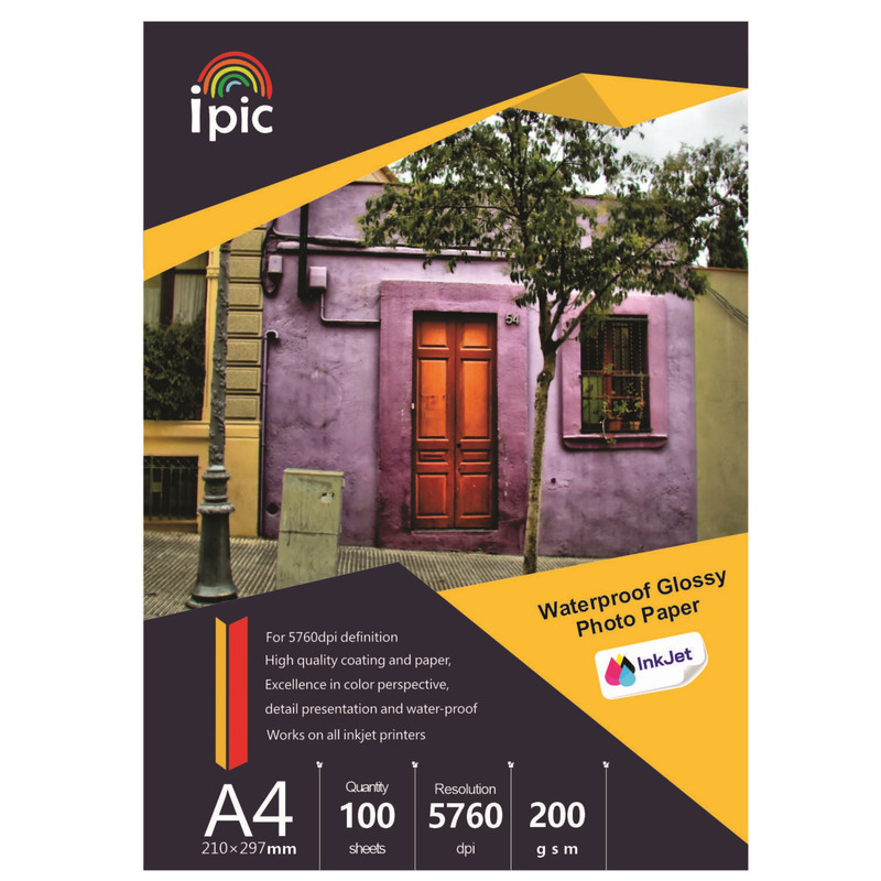 کاغذ چاپ عکس آی پیک مدل 200 سایز A4 بسته 100 عددی