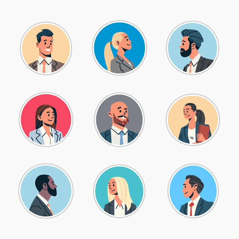 استیکر لپ تاپ و موبایل بووم طرح مشاغل مختلف کد MM114 مجموعه 9 عددی