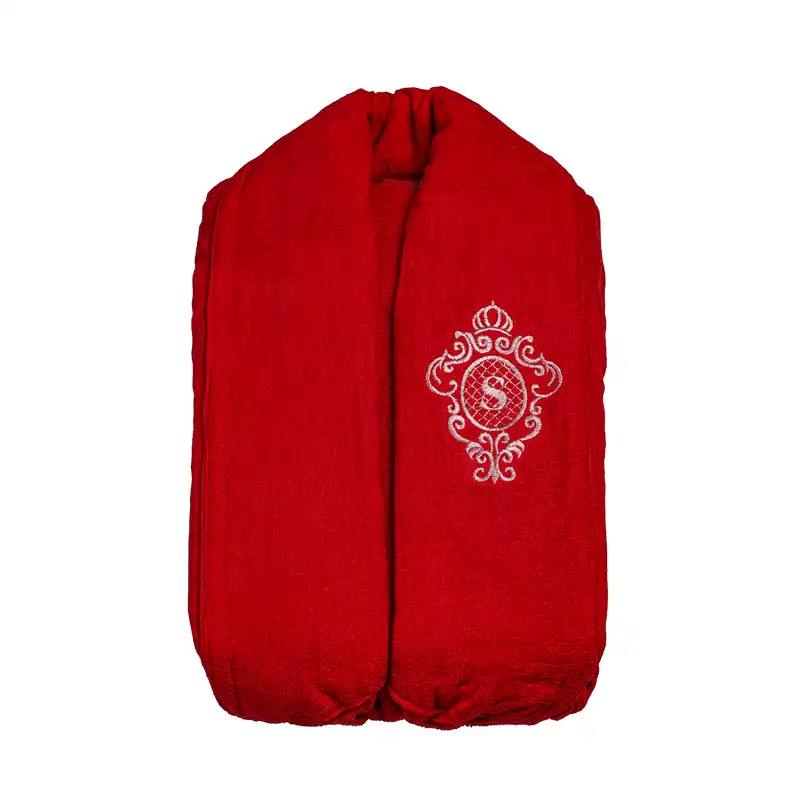 حوله پالتویی ارغوان طرح گلدوزی رمنس سایز 125