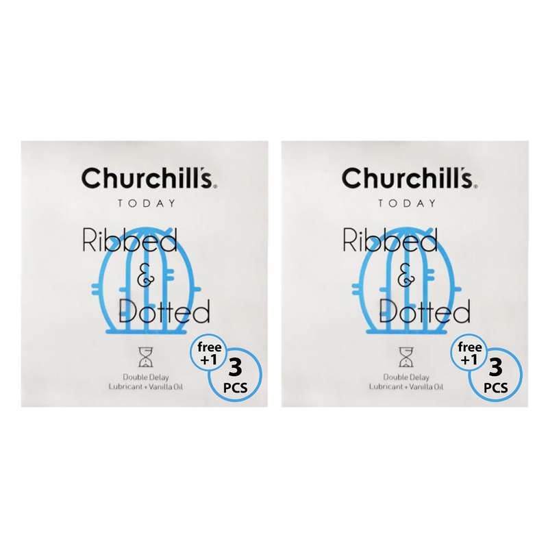 کاندوم چرچیلز مدل CHC_ribbeed&dotted مجموعه 2 عددی