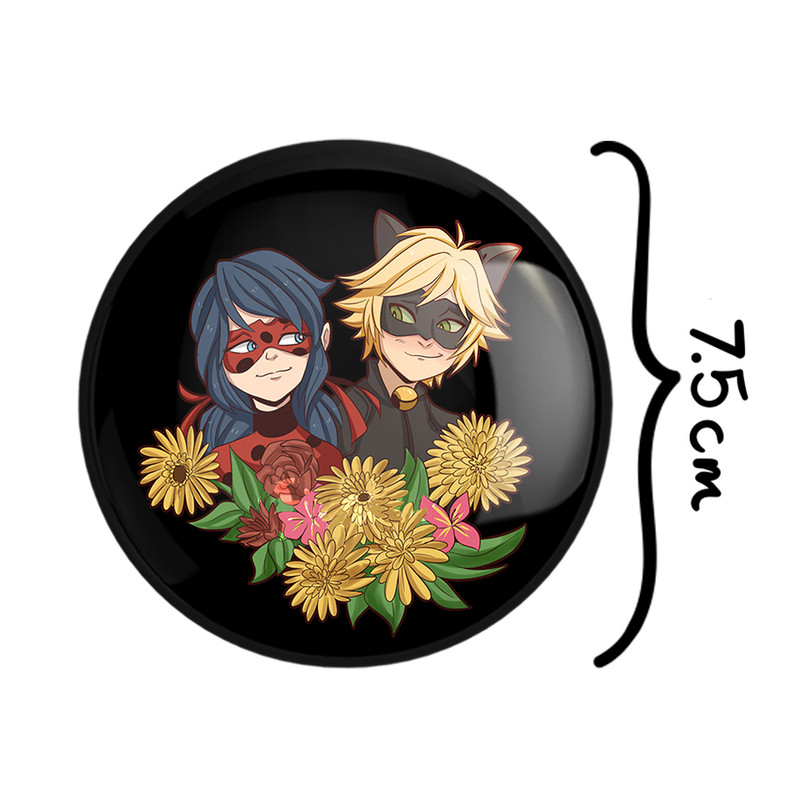 آینه جیبی خندالو طرح پسر گربه ای و دختر کفشدوزکی مدل تاشو کد 25037