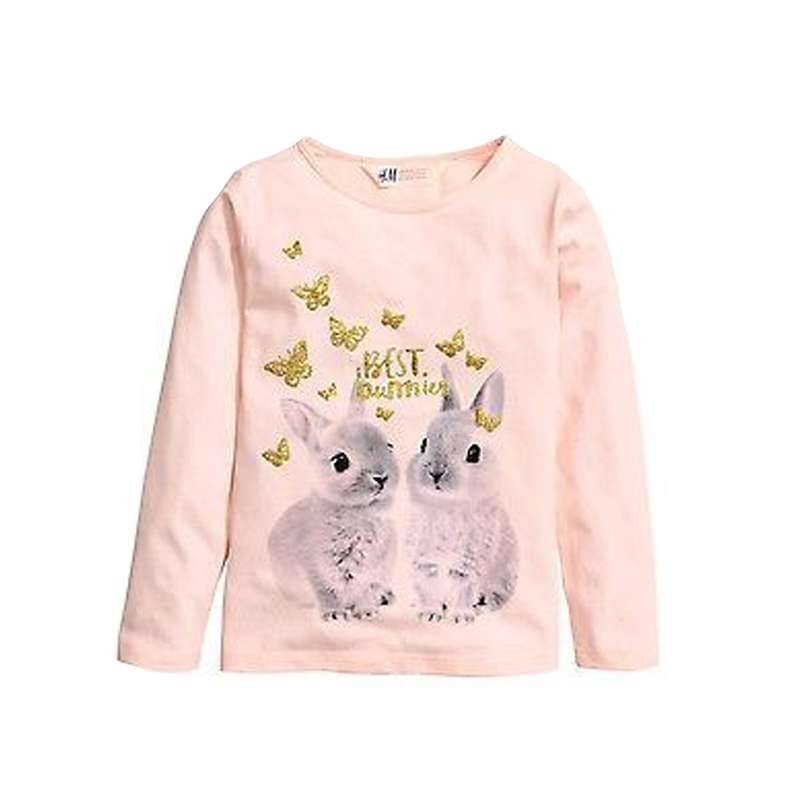 تی شرت آستین بلند دخترانه اچ اند ام کد 1779