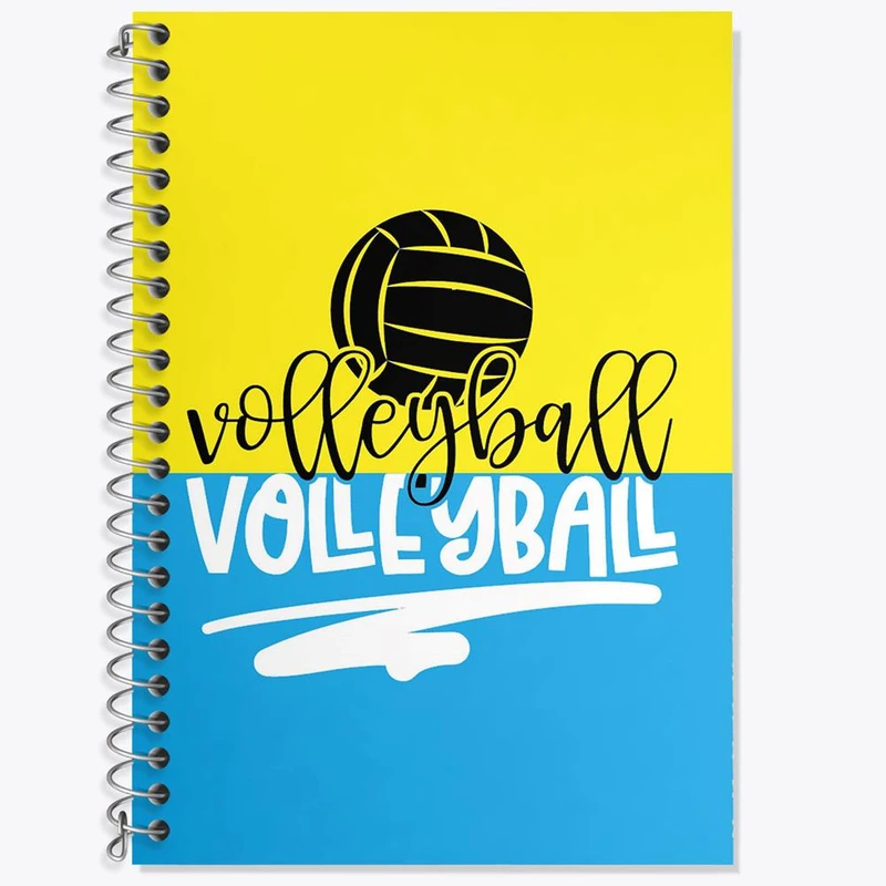 دفتر زبان 50 برگ خندالو مدل دو خط طرح والیبال Volleyball کد 26427