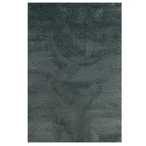 فرش ماشینی 320 شانه فرش مهدیان زمینه آبی حاشیه اطلسی مدل شگی فلوکاتی