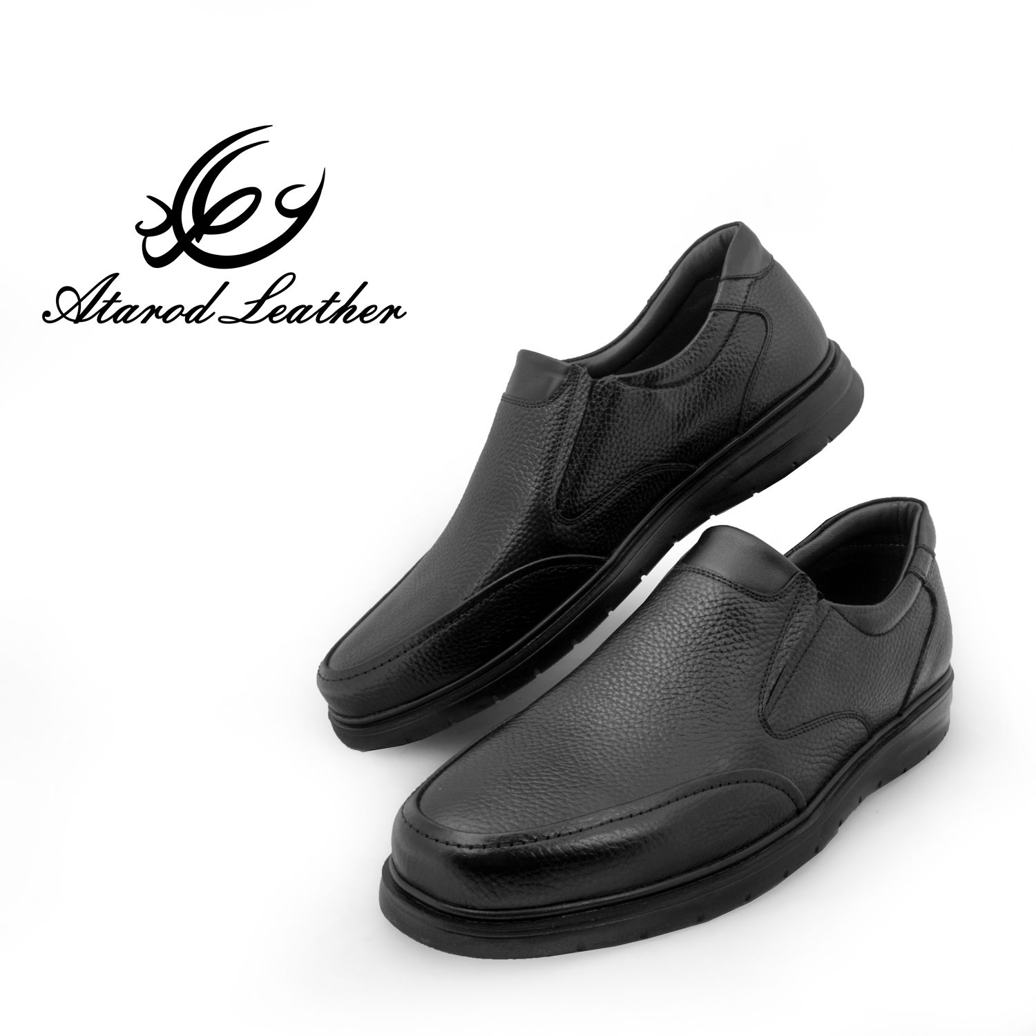کفش روزمره مردانه چرم عطارد مدل بزرگ پا کد SH303 -  - 6