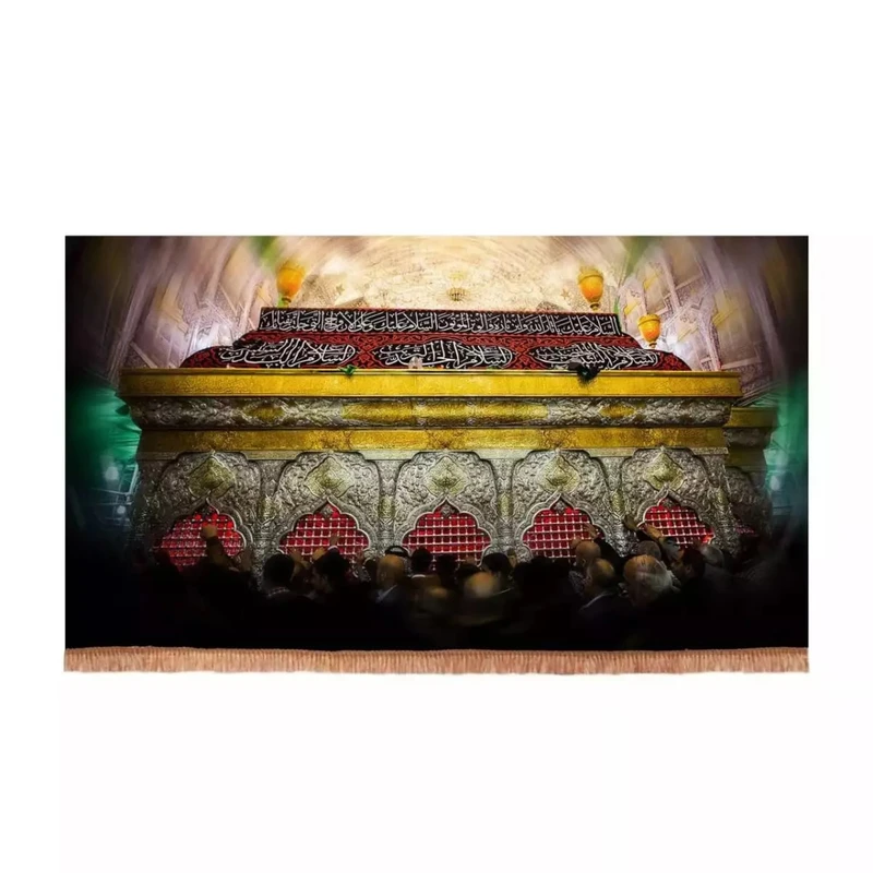 پرچم خدمتگزاران مدل کتیبه مذهبی طرح ضریح شش گوشه اباعبدالله الحسین علیه السلام کد 40002948